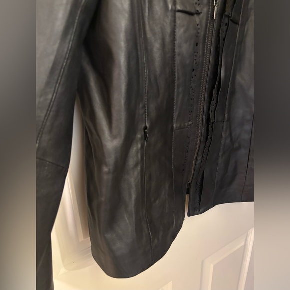 NWT Tribal Fashion Boho Genuine Leather Jacket, Black, Size 12 - Picture 4 of 10